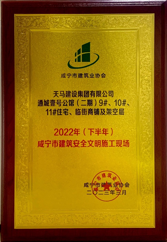 2022年下半年咸寧市建筑安全文明施工現場(chǎng)（通城壹號公館二期）
